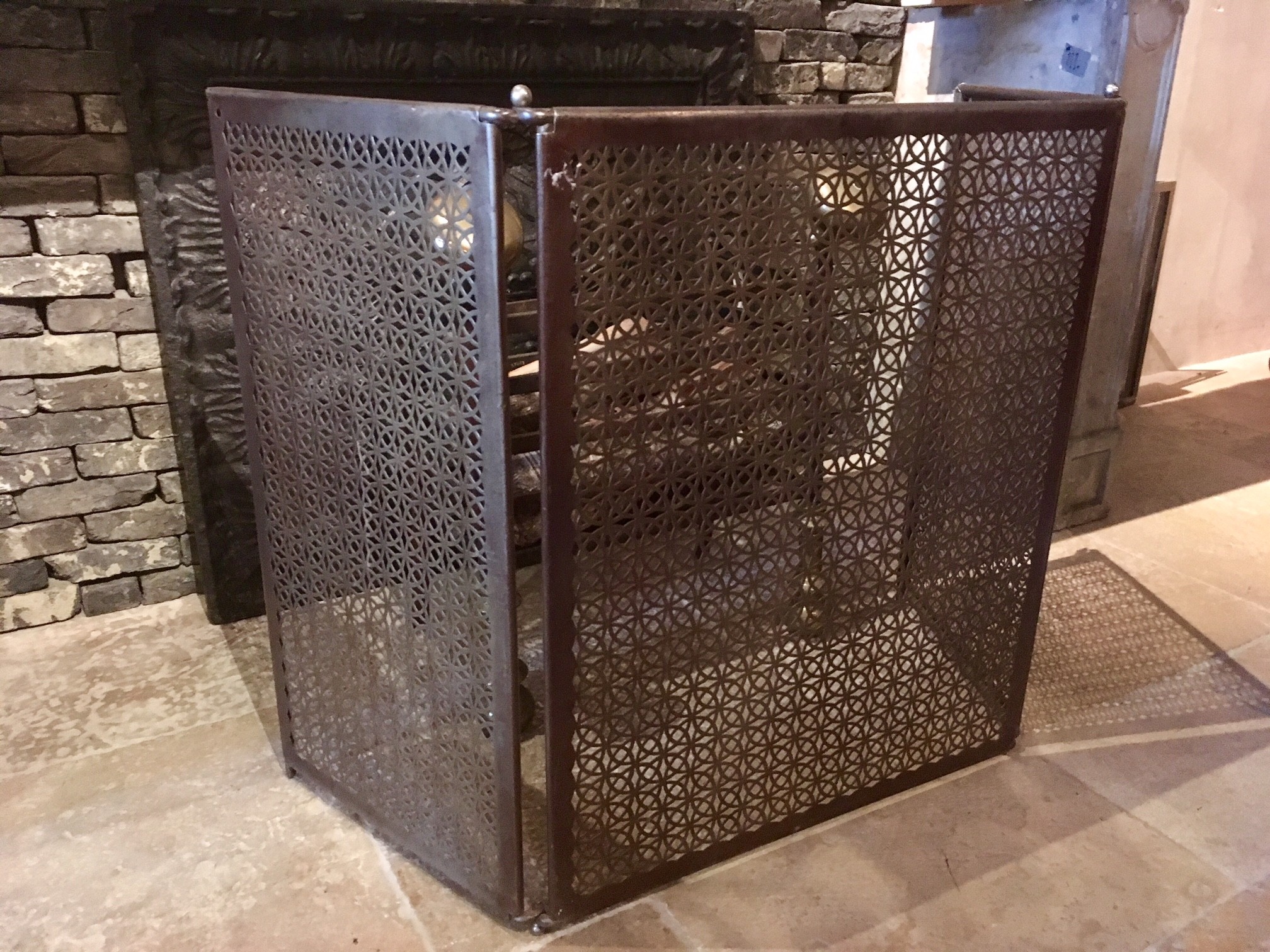 Decorative metal fireplace screen Piet Jonker