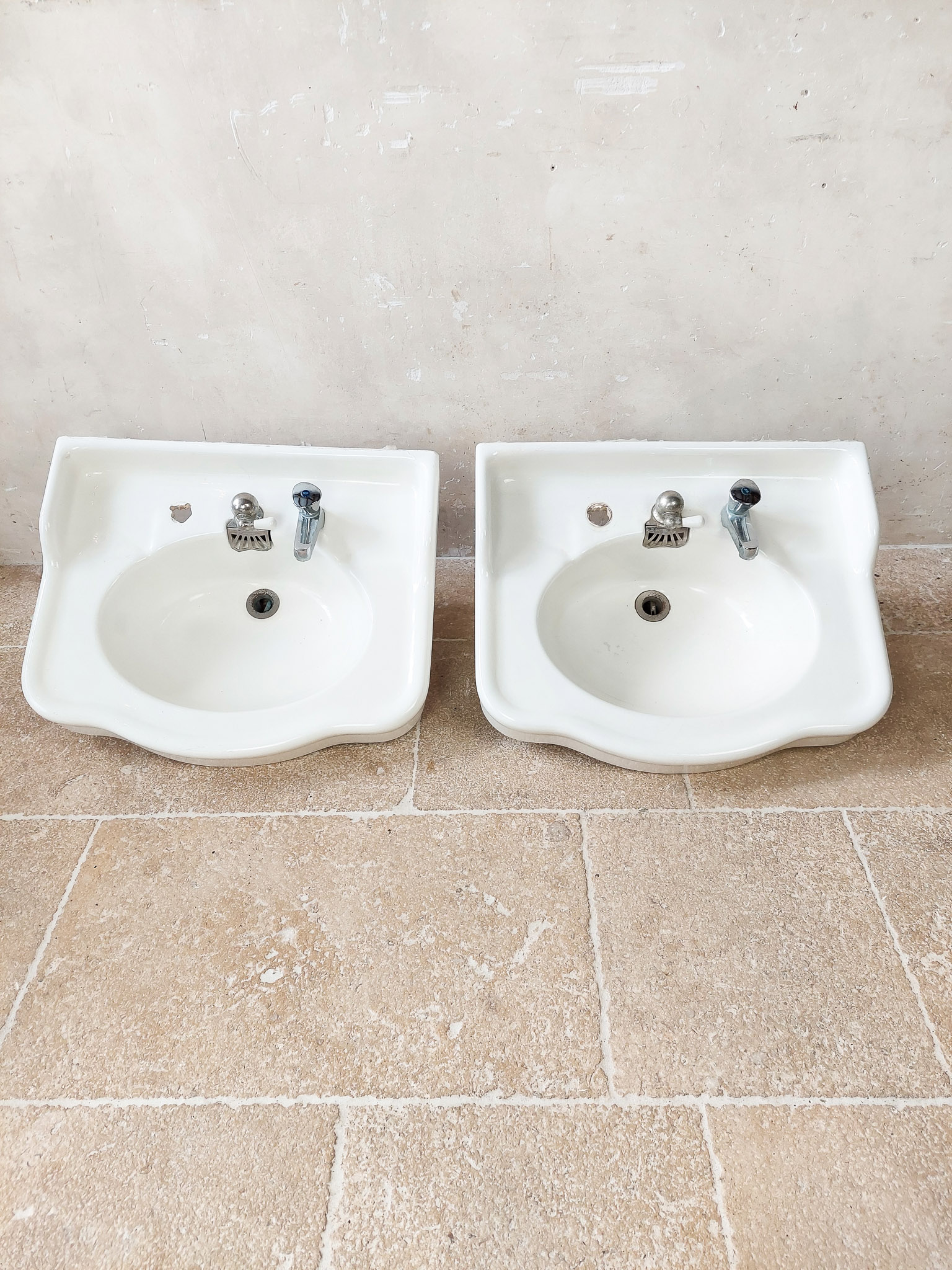 Pair of old ceramic sinks Piet Jonker