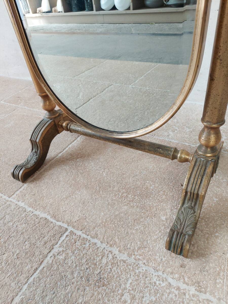 Vintage brass standing mirror Piet Jonker