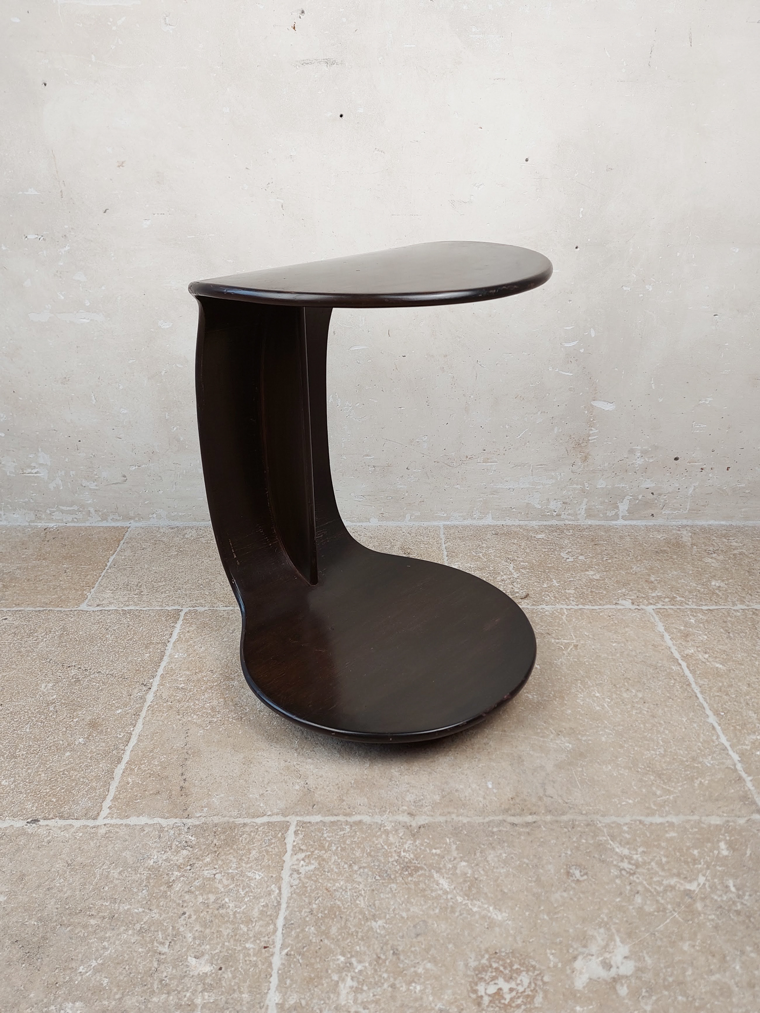Vintage black wooden side table, 1970s Piet Jonker